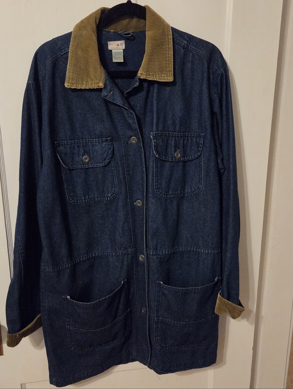 Vintage French Navy Denim Chore Barn Coat Jacket M